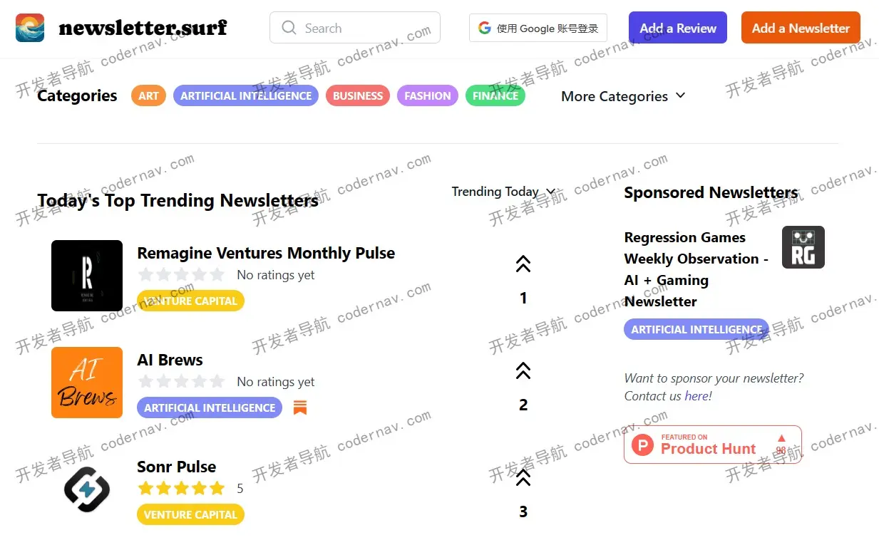 Newsletters Surf